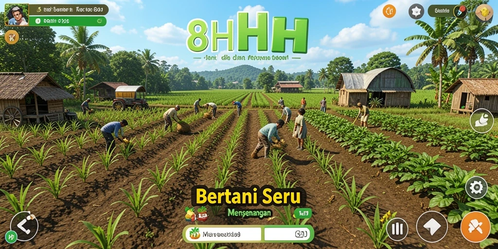 Tampilan gameplay 8HHH yang menenangkan dan penuh warna.