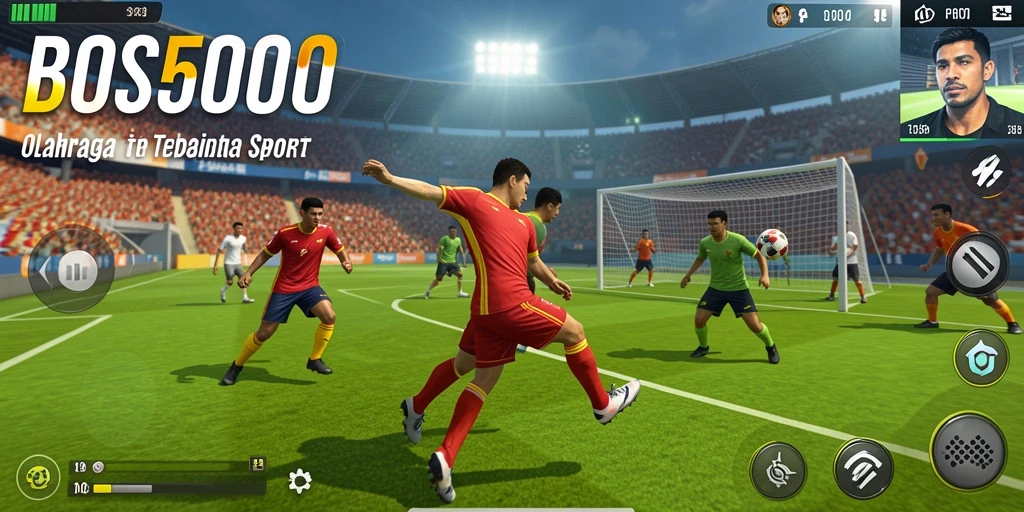 Screenshot gameplay BOS5000 menampilkan aksi seru dalam pertandingan olahraga.