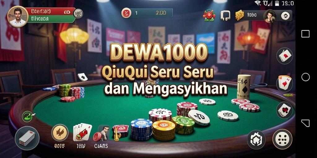 Tampilan gameplay seru di DEWA1000 dengan aksi QiuQiu.