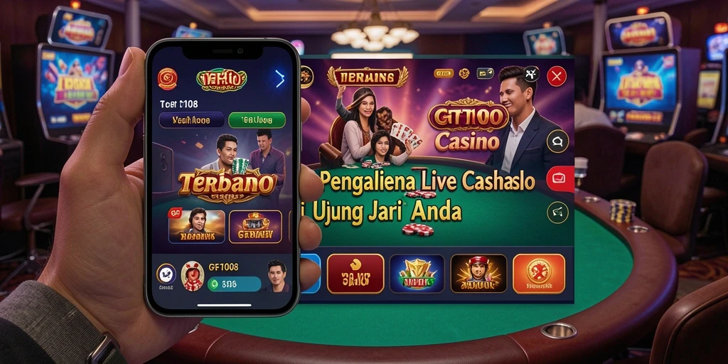 Screenshot gameplay Live Casino GT108 dengan dealer langsung.
