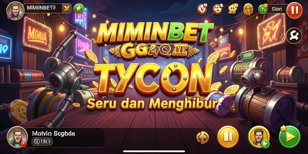 Screenshot MIMINBET menampilkan pengalaman seru dalam membangun bisnis Tycoon.