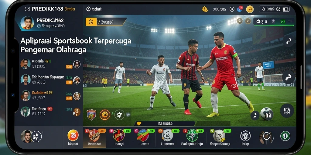 Tampilan antarmuka aplikasi PREDIKSI168 saat bermain taruhan olahraga.
