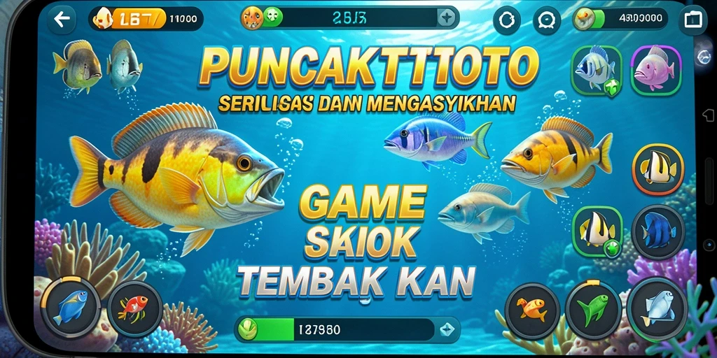 Tampilan gameplay seru di PUNCAKTOTO saat menembak ikan.