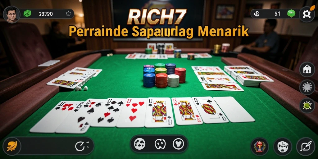Tampilan gameplay RICH7 yang menarik dan penuh aksi Gaple.
