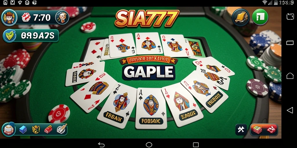 Tampilan antarmuka SIA777 dengan gameplay Gaple yang menarik.