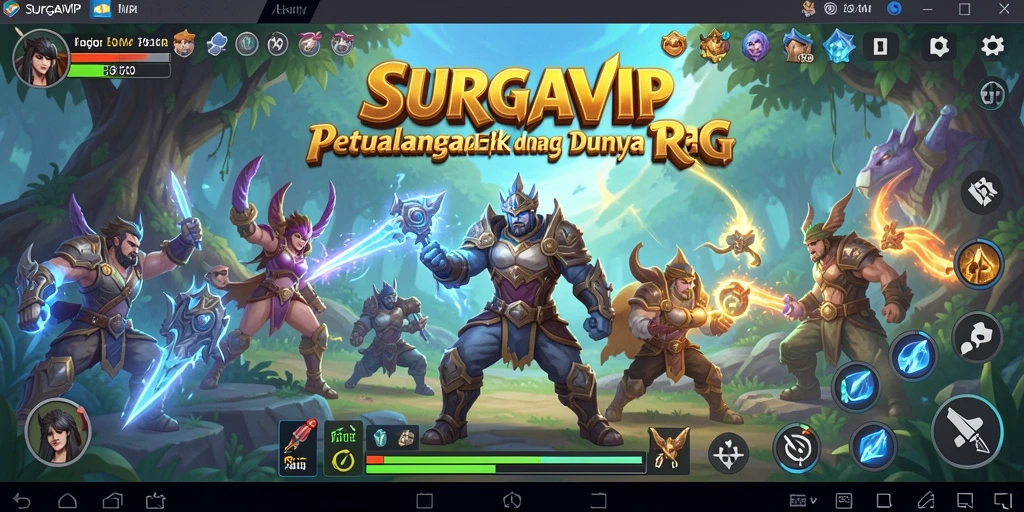 Tampilan menawan dari gameplay SURGAVIP saat bertarung melawan monster.
