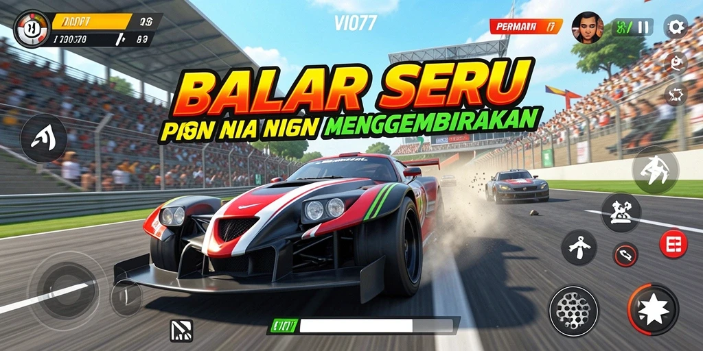 Gameplay seru VIO77 di trek balap yang menantang.