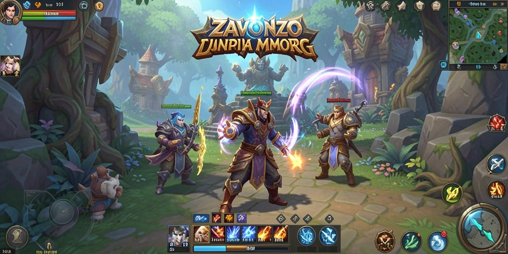 Screenshot dari gameplay ZAVONZO yang menakjubkan dalam dunia MMORPG.